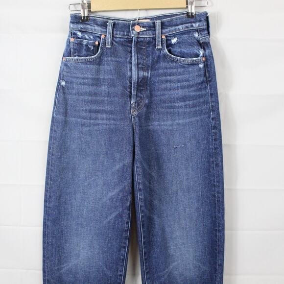 Mother Jeans Womens 25 The Curbside Flood Yee Haw Barrel Baggy Loose Medium Wash - Picture 5 of 16